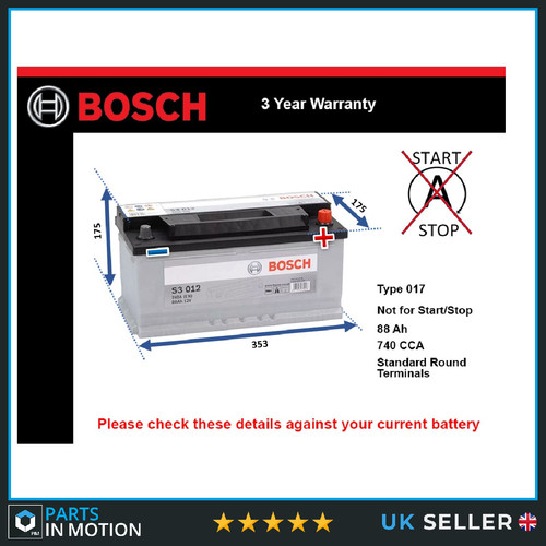 Battery fits audi rs4 a8 - battery,