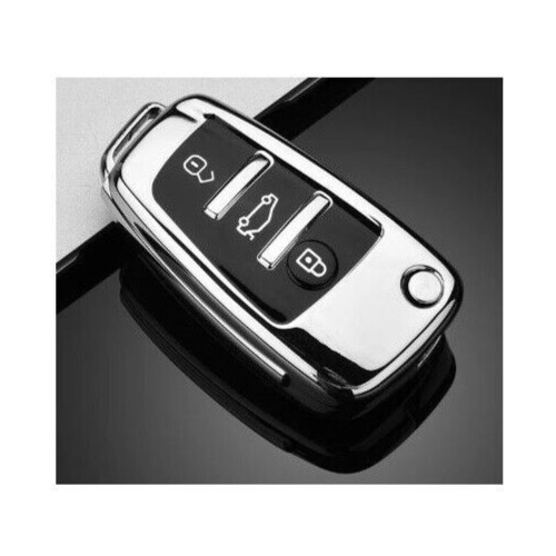 Silver car key case - key, audi