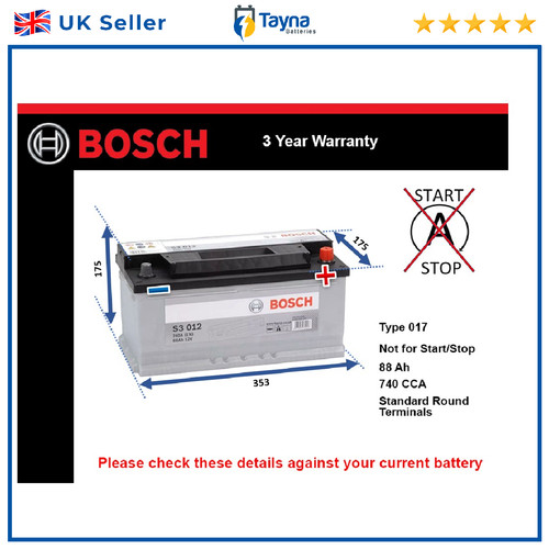 Battery fits audi rs4 - a5, a8