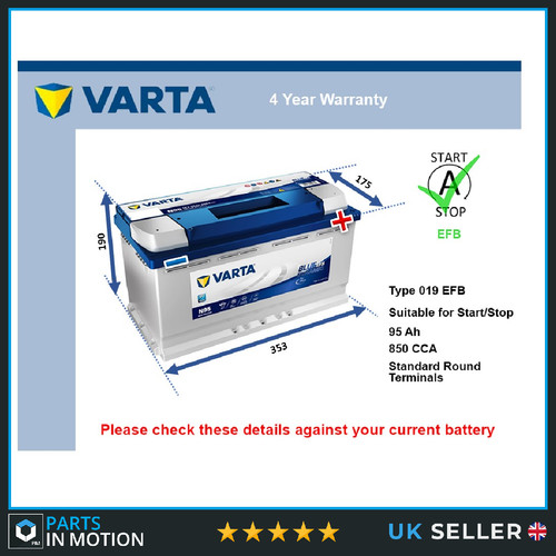 Efb battery fits audi - efb, a5
